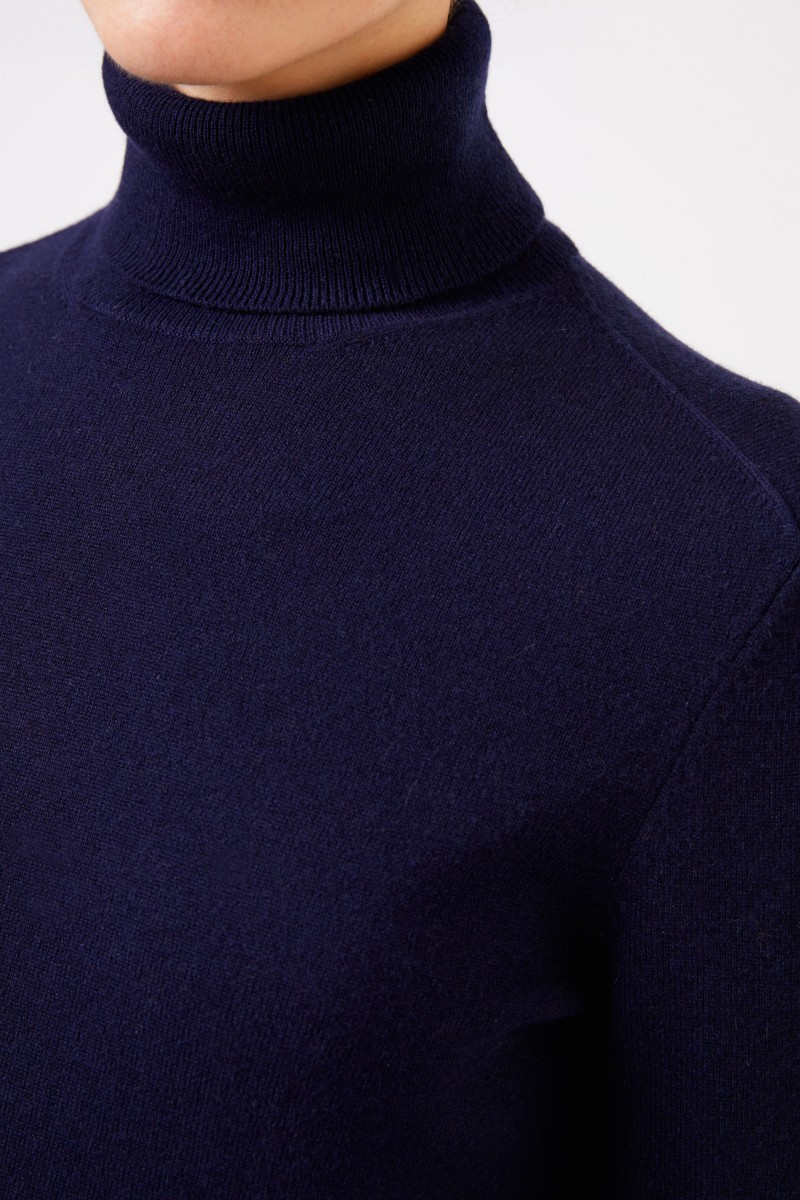 Chloé Cashmere-Rollkragenpullover Marineblau