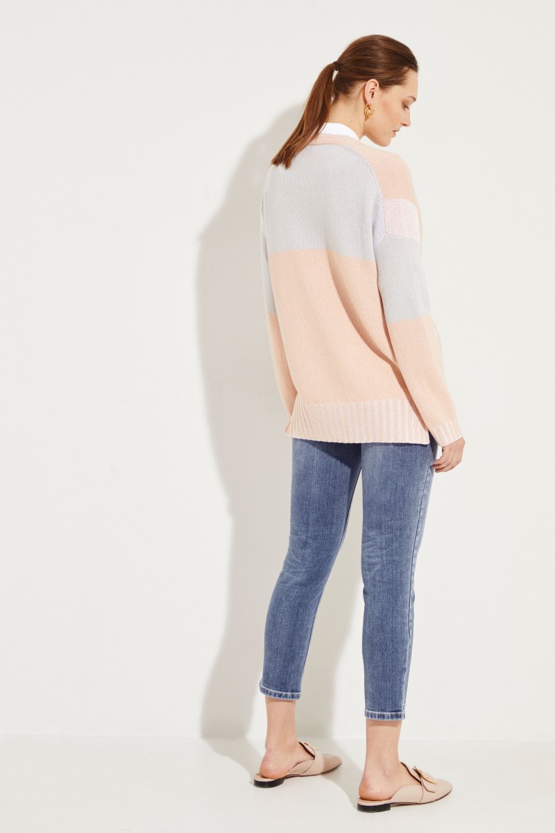Cashmere-Cardigan 'Marieta' Rosé/Grau