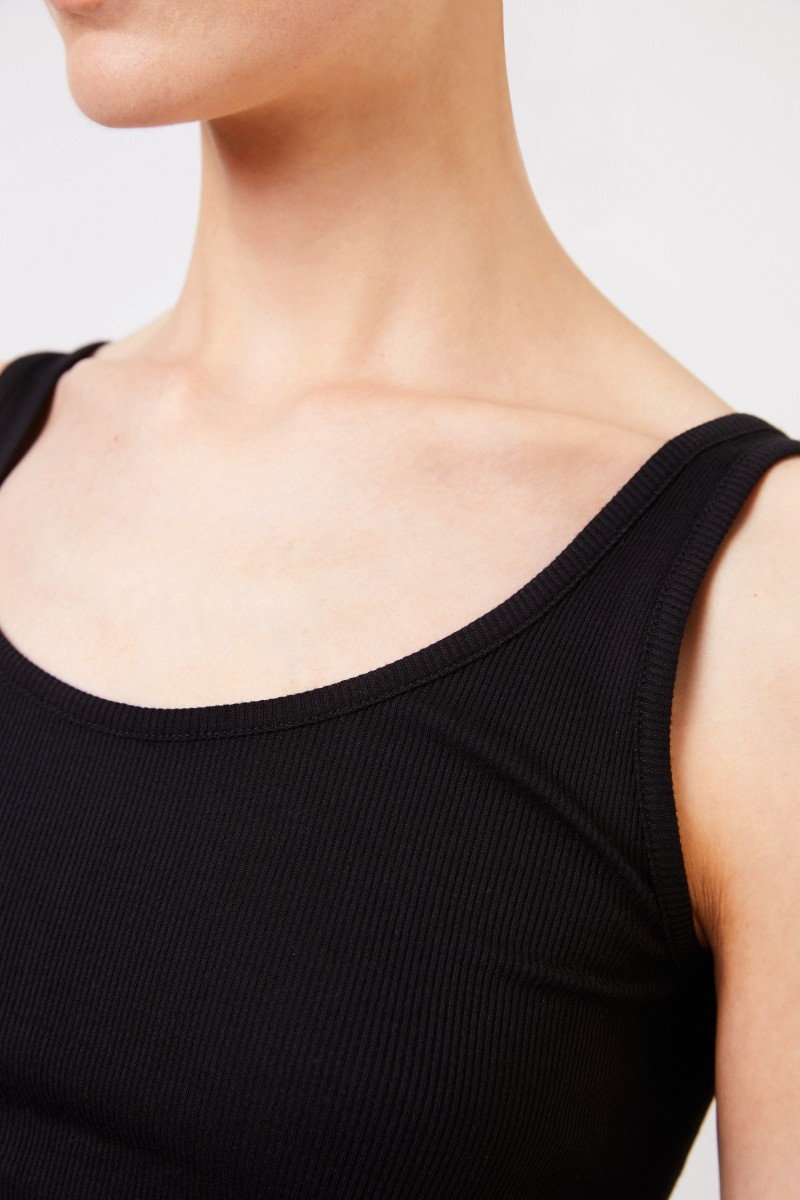 Vince Geripptes Tank-Top Schwarz