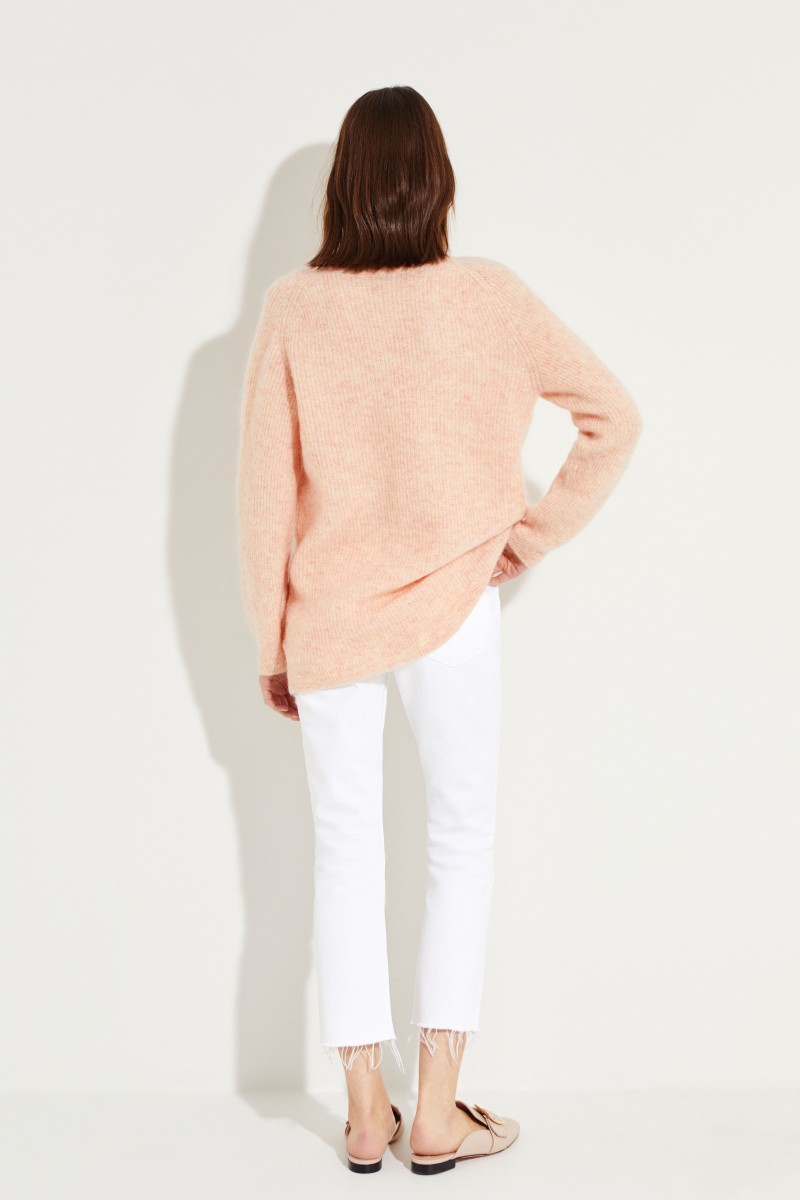 Mohair-Woll-Cardigan Rosé