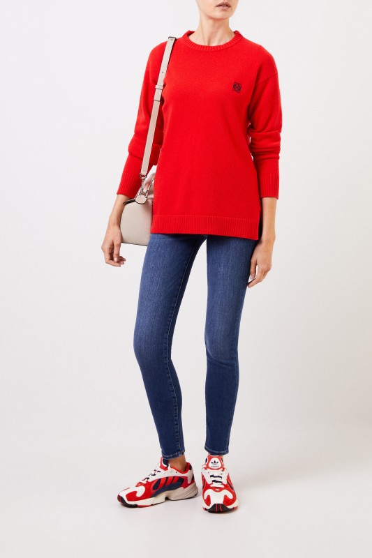 7 for all mankind Skinny-Jeans mit Used-Look 'The Skinny' Blau