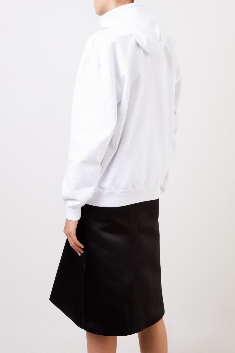 Balenciaga Oversize Hoodie mit Logo Weiß/Rot