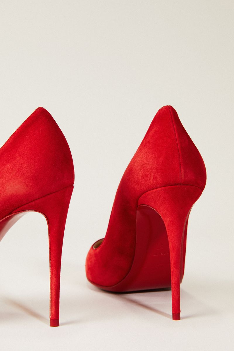 Veloursleder-Pump 'Eloise' Rot
