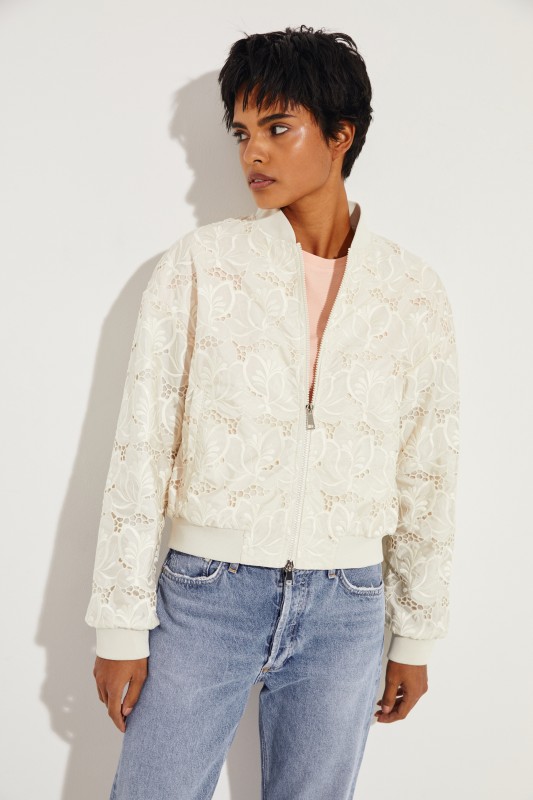 Jacke 'Tinote' mit Stickerei Crème