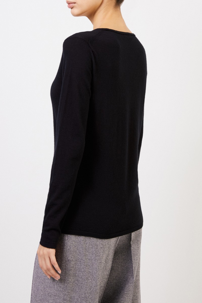 Cashmere-Pullover 'Roxbury' mit V-Neck Schwarz