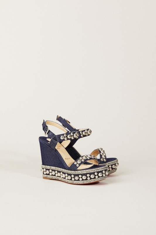 Wedges 'Rondaclou 120' mit Nietenbesatz Denimblau