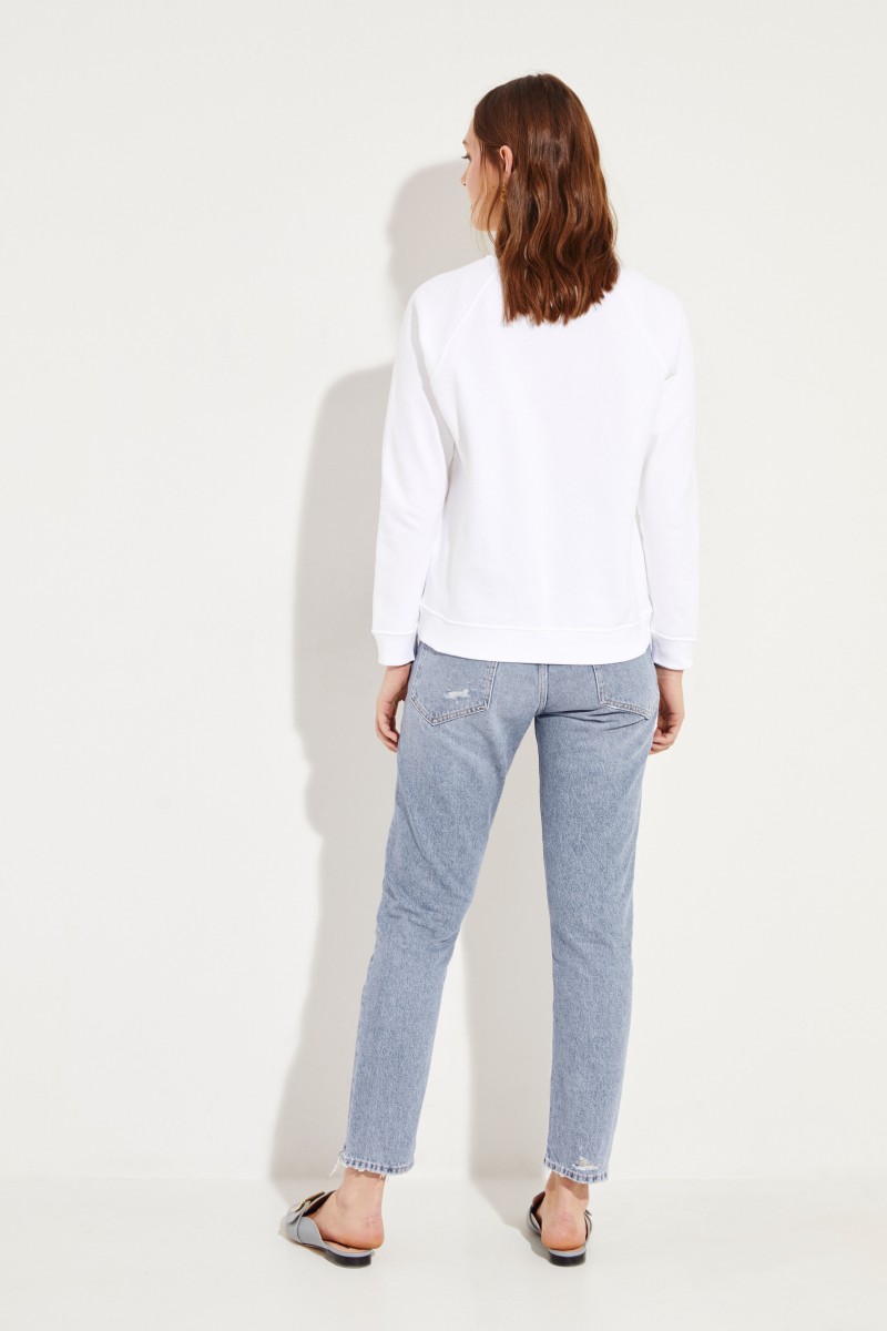 Sweatshirt 'VLTN' Weiß/Schwarz