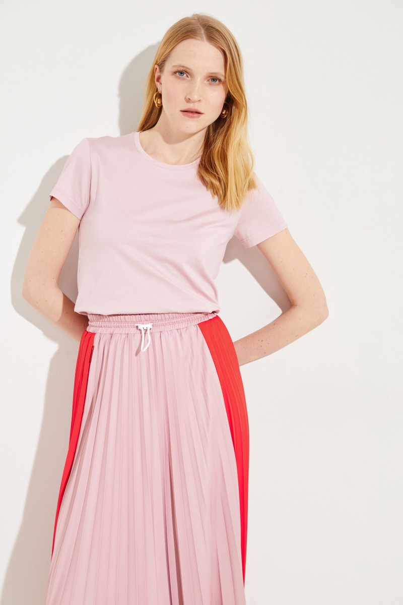 Baumwoll-Shirt mit Logo Rosé