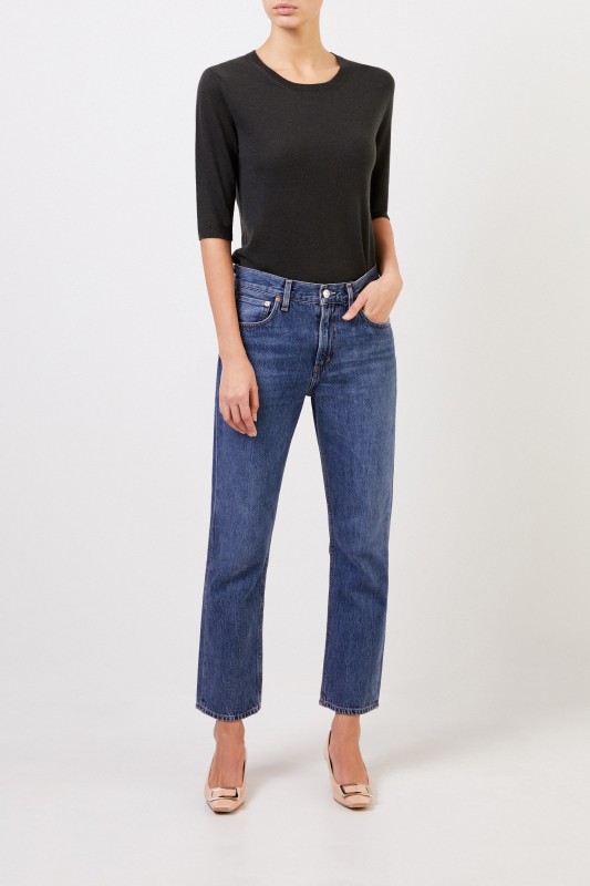 Kurzarm Cashmere-Pullover 'Lyv' Grün