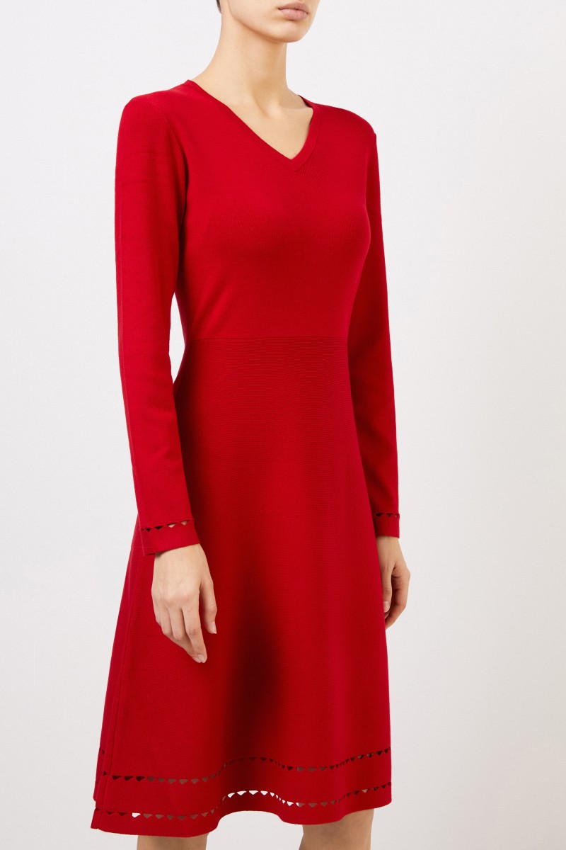 Steffen Schraut Strickkleid mit Cut-Outs Rot