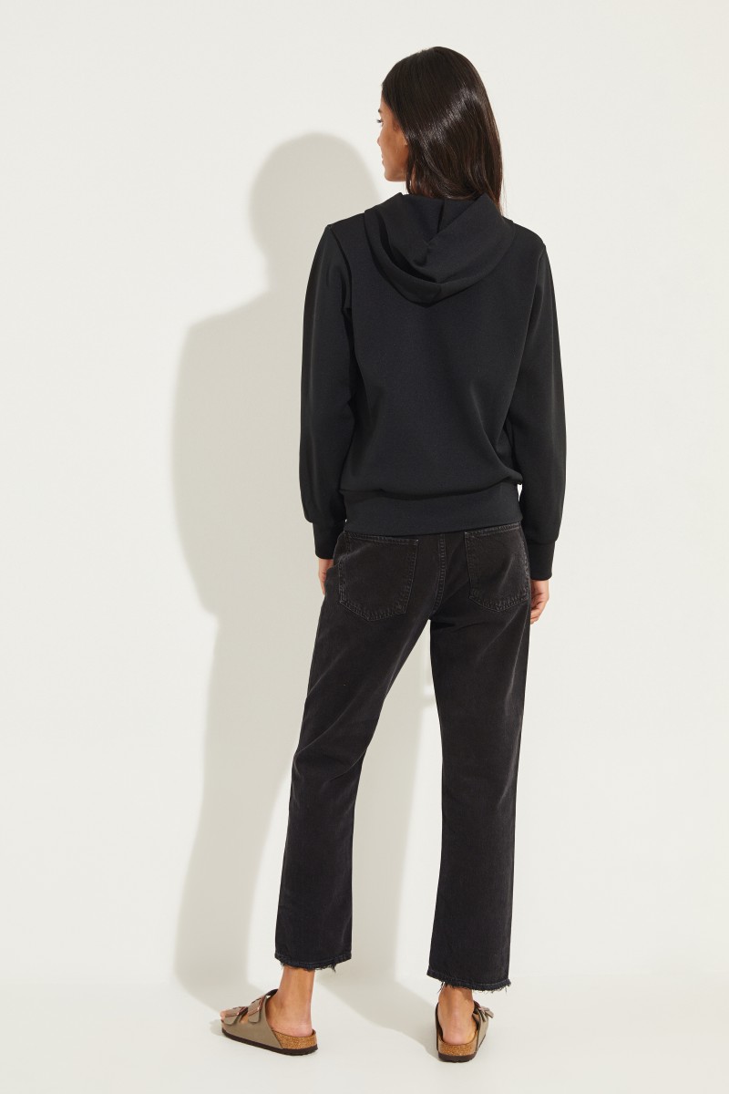 Sweatjacke mit Herz-Emblem Schwarz