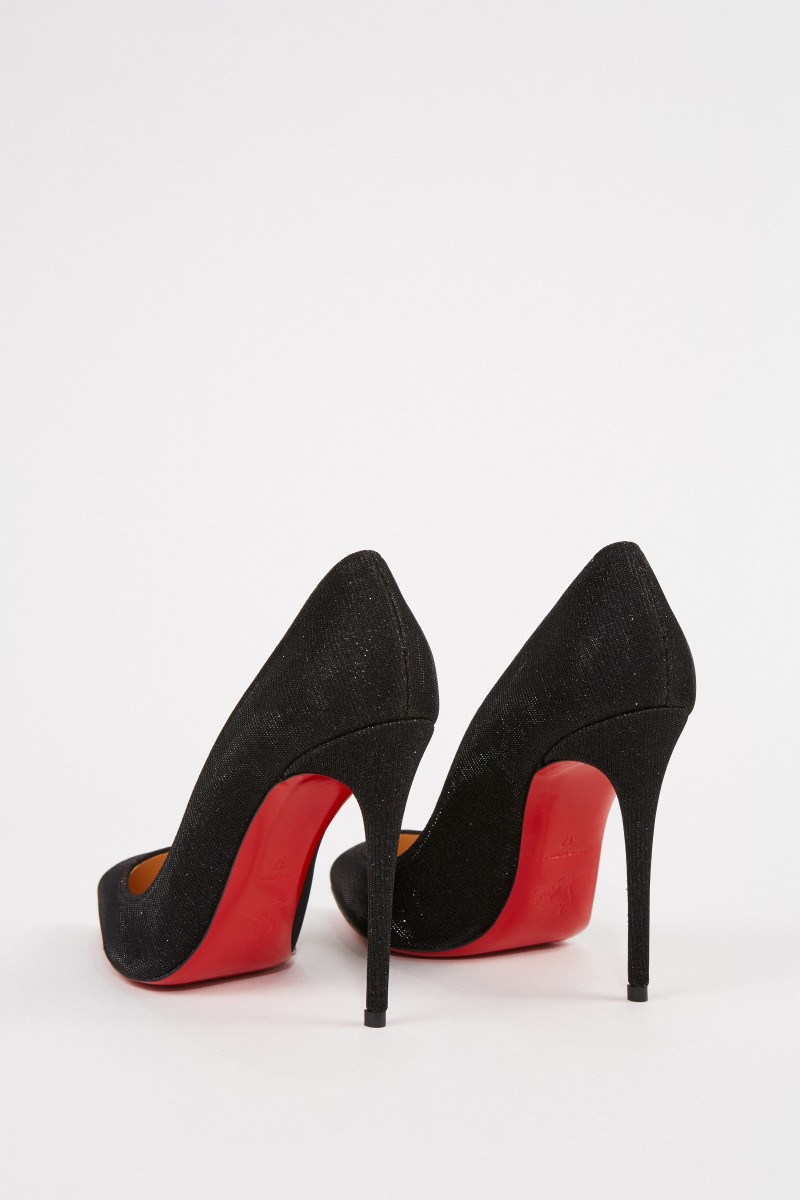 Christian Louboutin Pump 'Pigalle Follies 100 Glitter Tennis' Schwarz