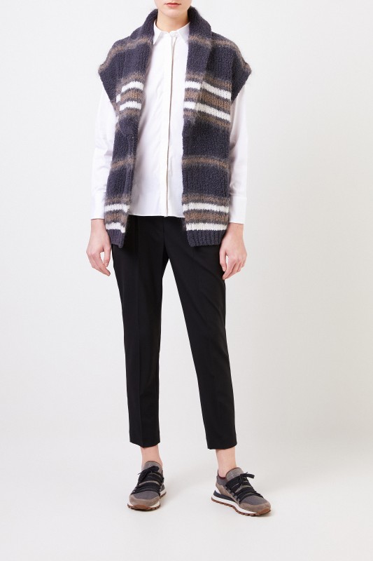 Brunello Cucinelli Baumwoll-Bluse mit Perlenverzierung Weiß
