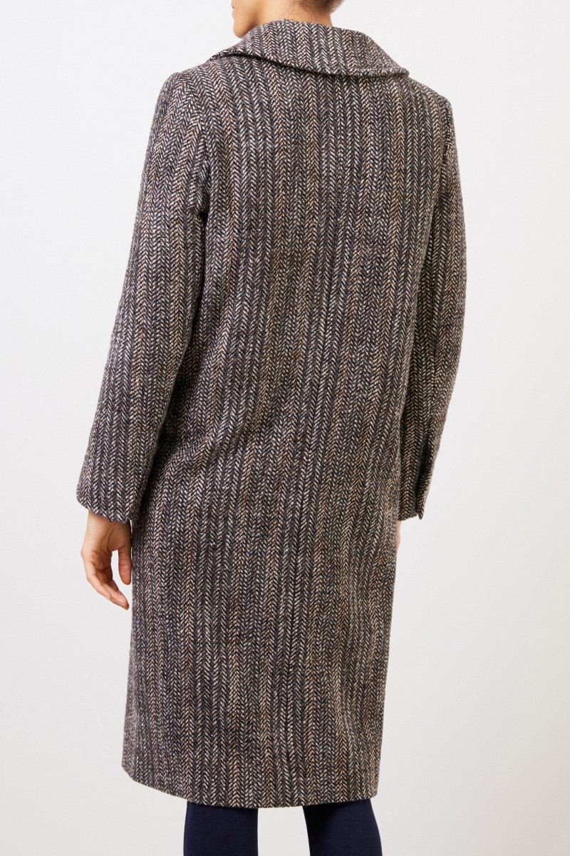 Stella McCartney Wool coat with herringbone pattern Multi