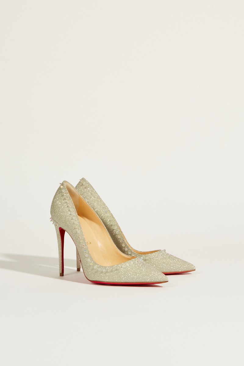 Pump 'Anjalina 100 Glitter Sunset' Silber