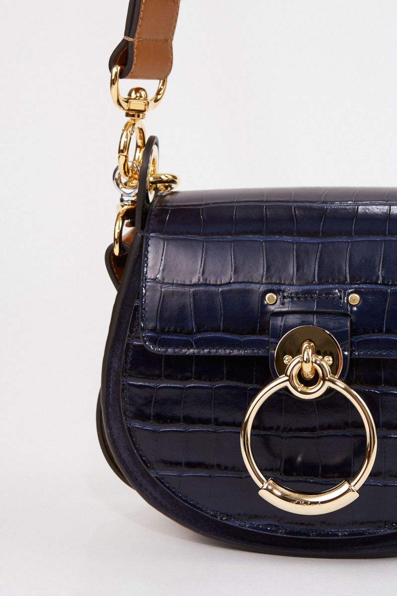 Chloé Umhängetasche 'Tess Croco Small' Full Blue