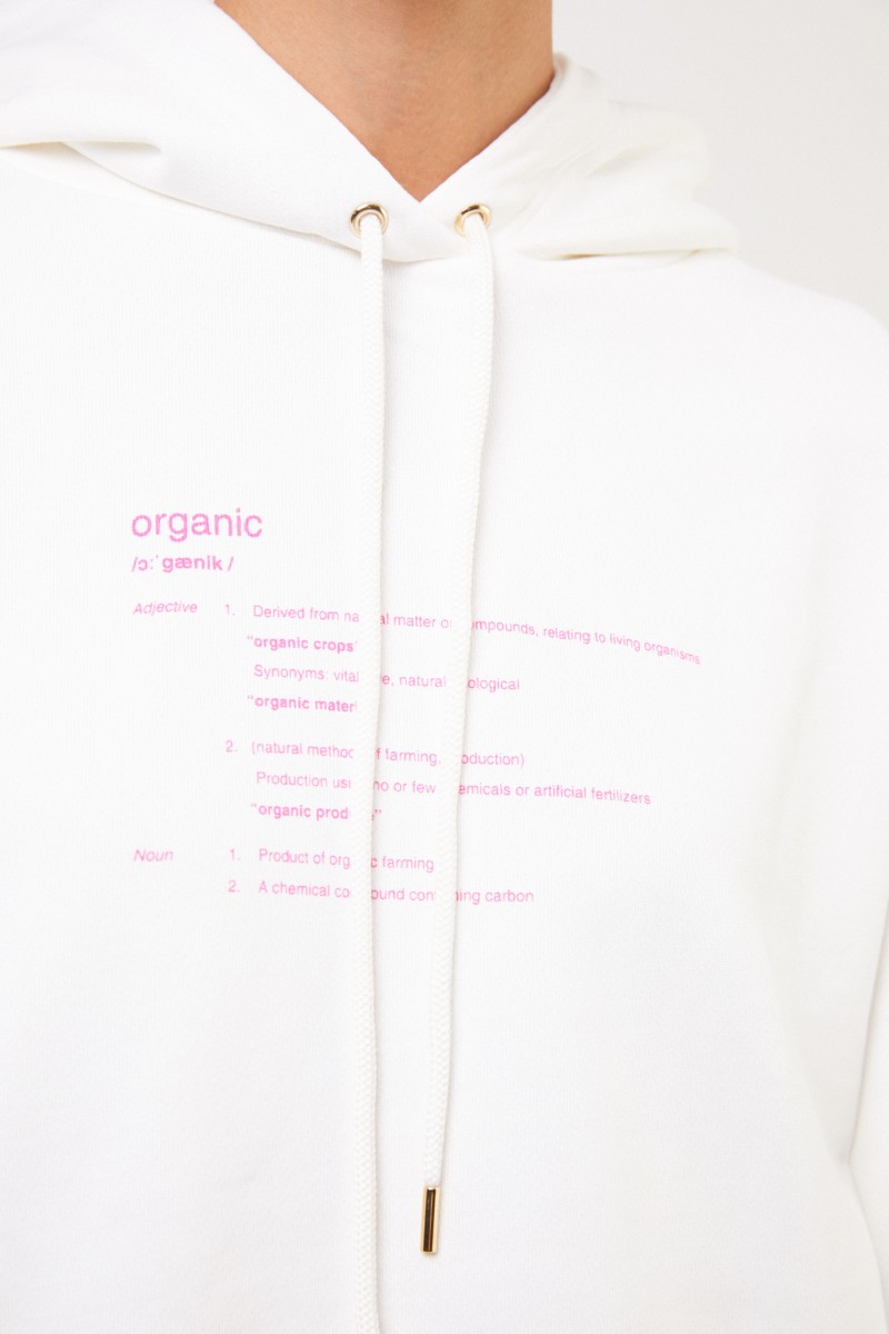 Stella McCartney Cropped Hoodie mit Aufdruck Weiß