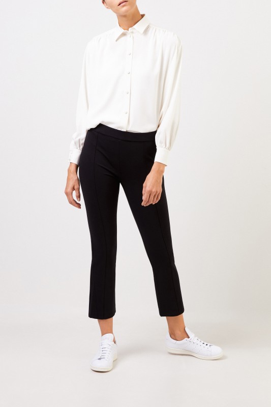Tory Burch Hose mit ausgestellten Säumen Schwarz