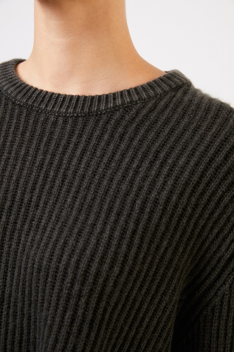 Iris von Arnim Langer Cashmere-Pullover 'Santorina' Dunkelgrün