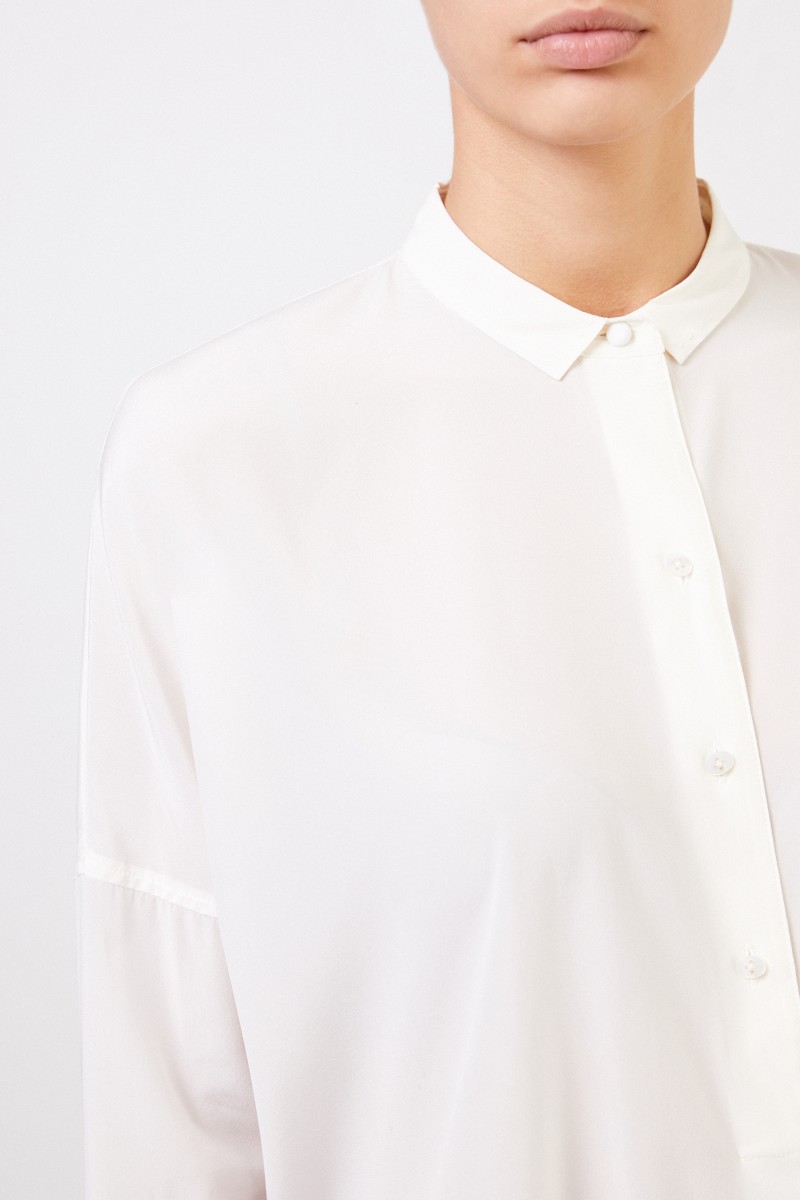 Steffen Schraut Seiden-Bluse mit Detail Crème