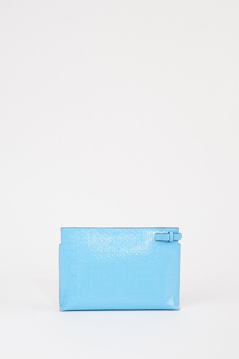 Loewe Clutch 'Pouch Repeat'' mit Logo Hellblau