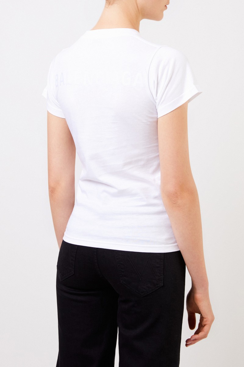 Balenciaga Shirt mit Logo-Stickerei Weiß