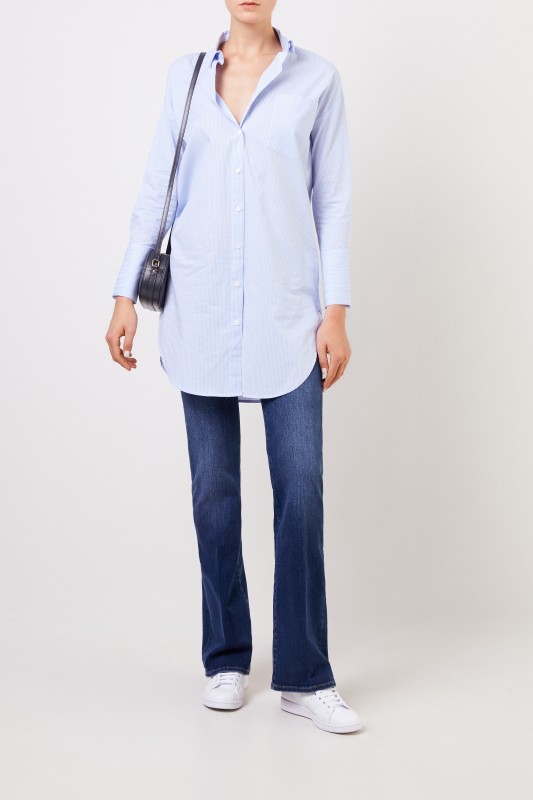 Steffen Schraut Lange Bluse mit Streifenmuster Blau/Multi