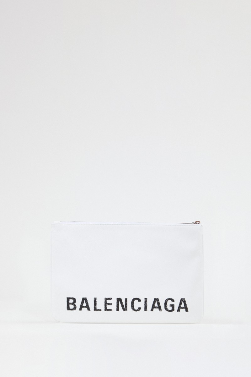 Balenciaga Clutch 'Ville Pouchette' Medium Weiß