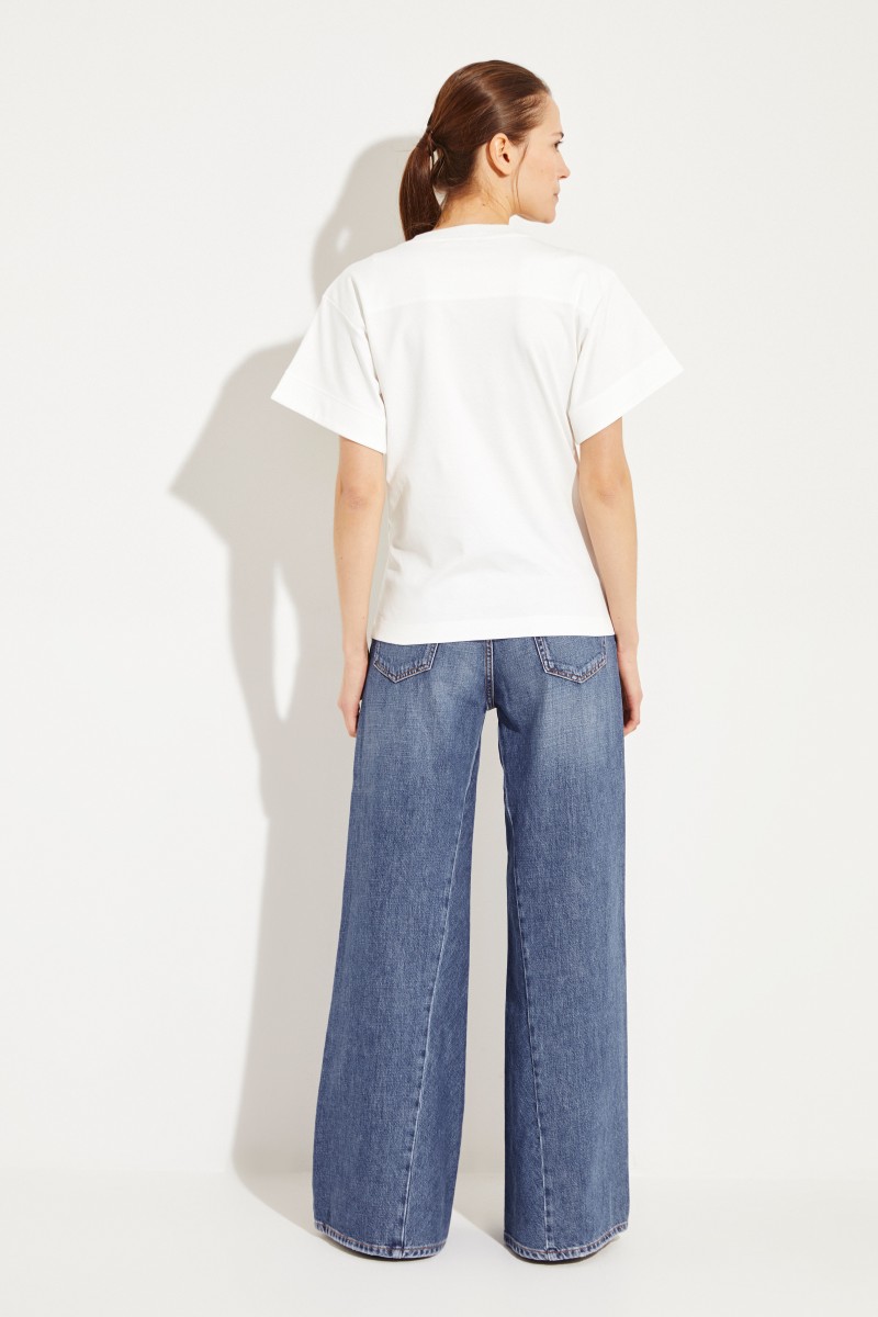 Baumwoll-Shirt mit Pferde-Aufdruck Iconic Milk