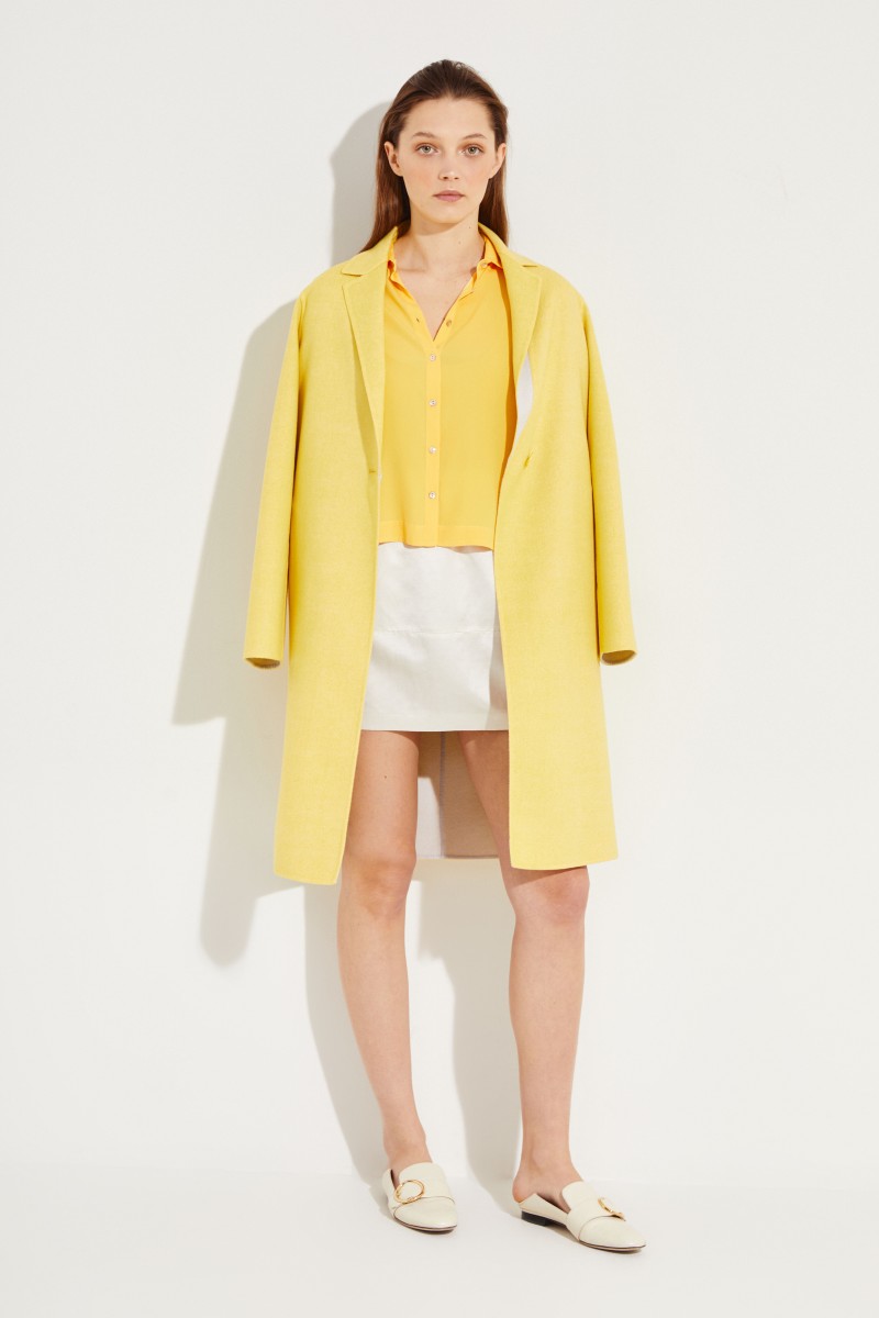 Oversize Seiden-Bluse 'Liana' Gelb