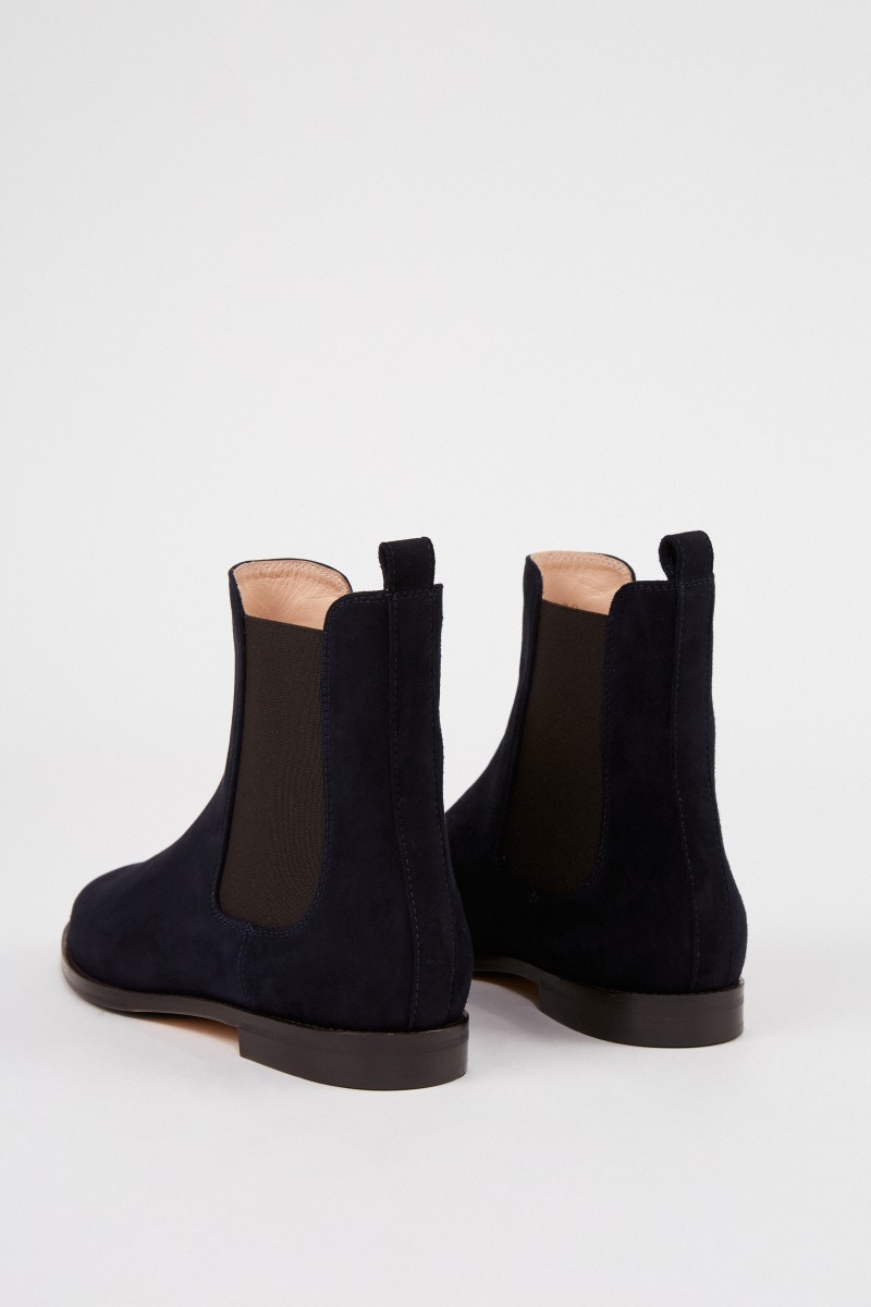 Unützer Veloursleder-Chelsea-Boot Marineblau