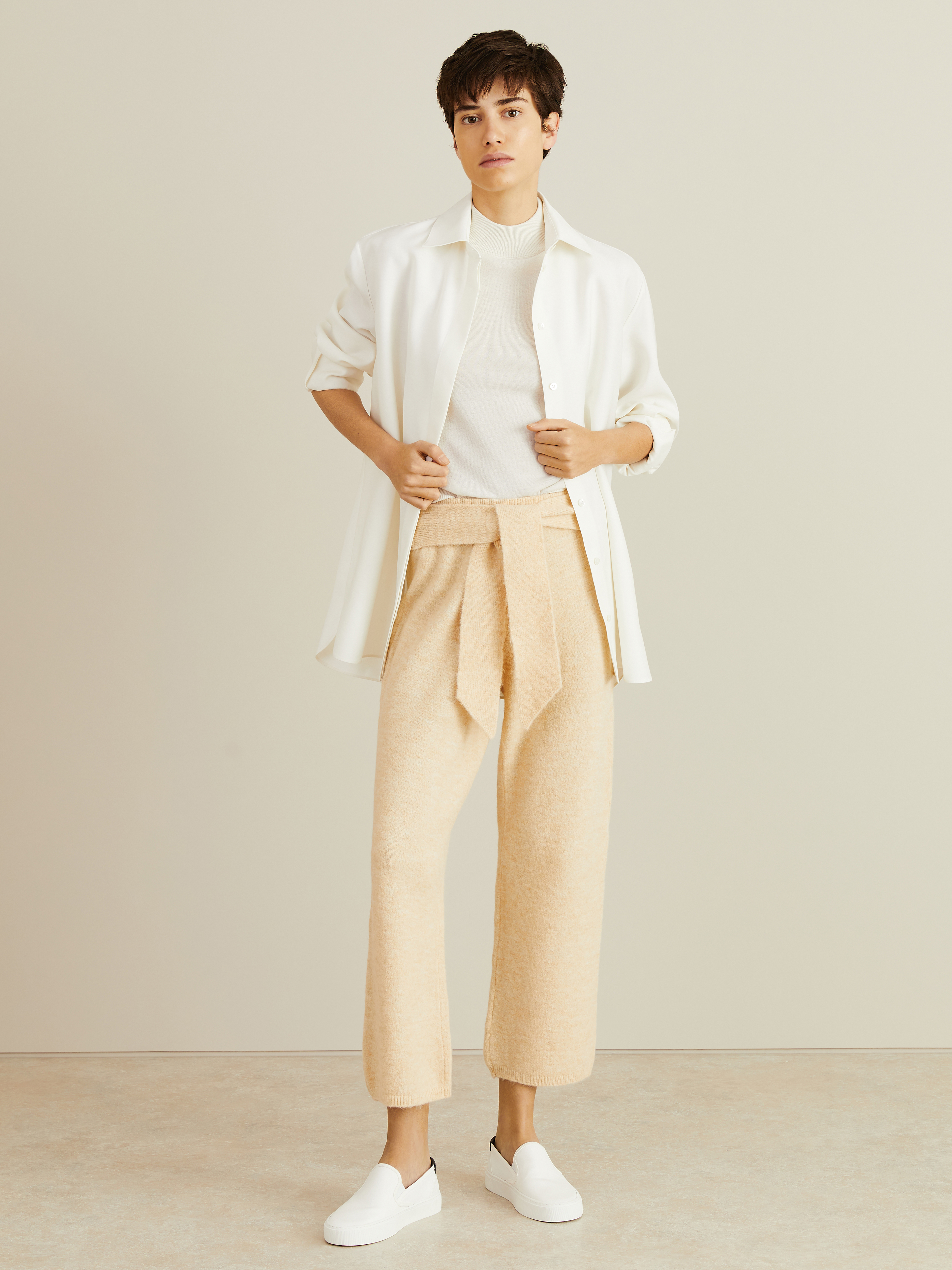 cream colored sweatpants