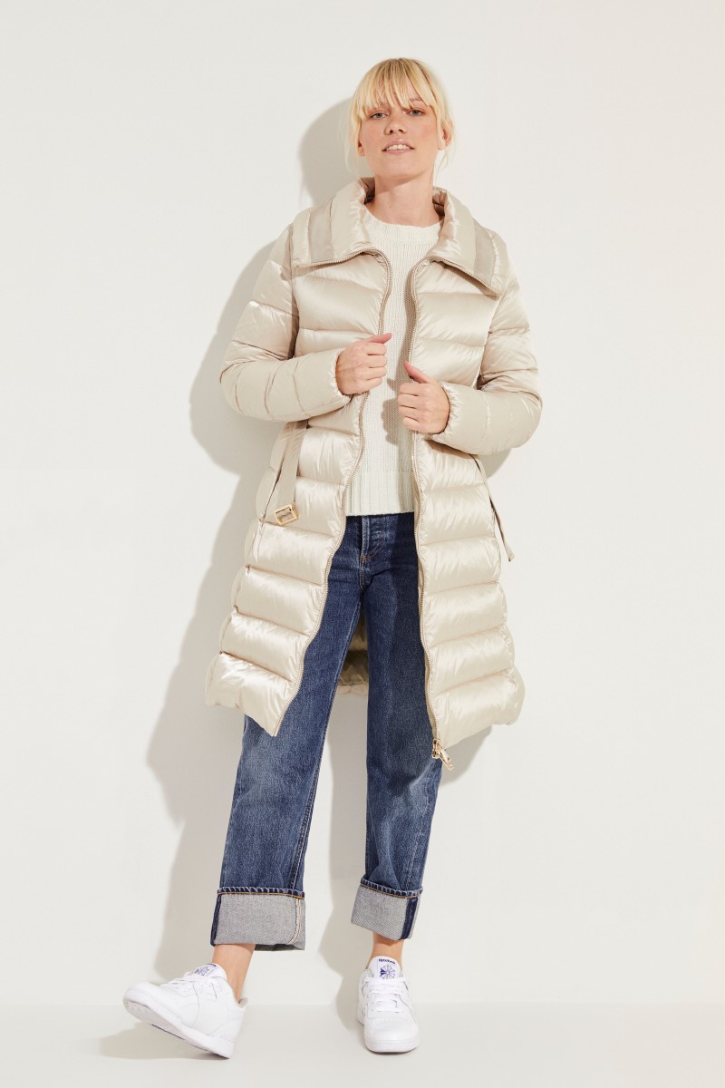 Taillierter Daunen-Mantel 'Bergeronette' Beige
