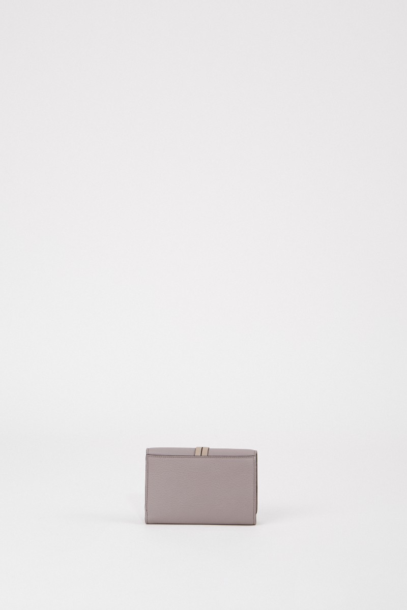 Chloé Leder-Portemonnaie 'Alphabet Small' Cashmere Grey