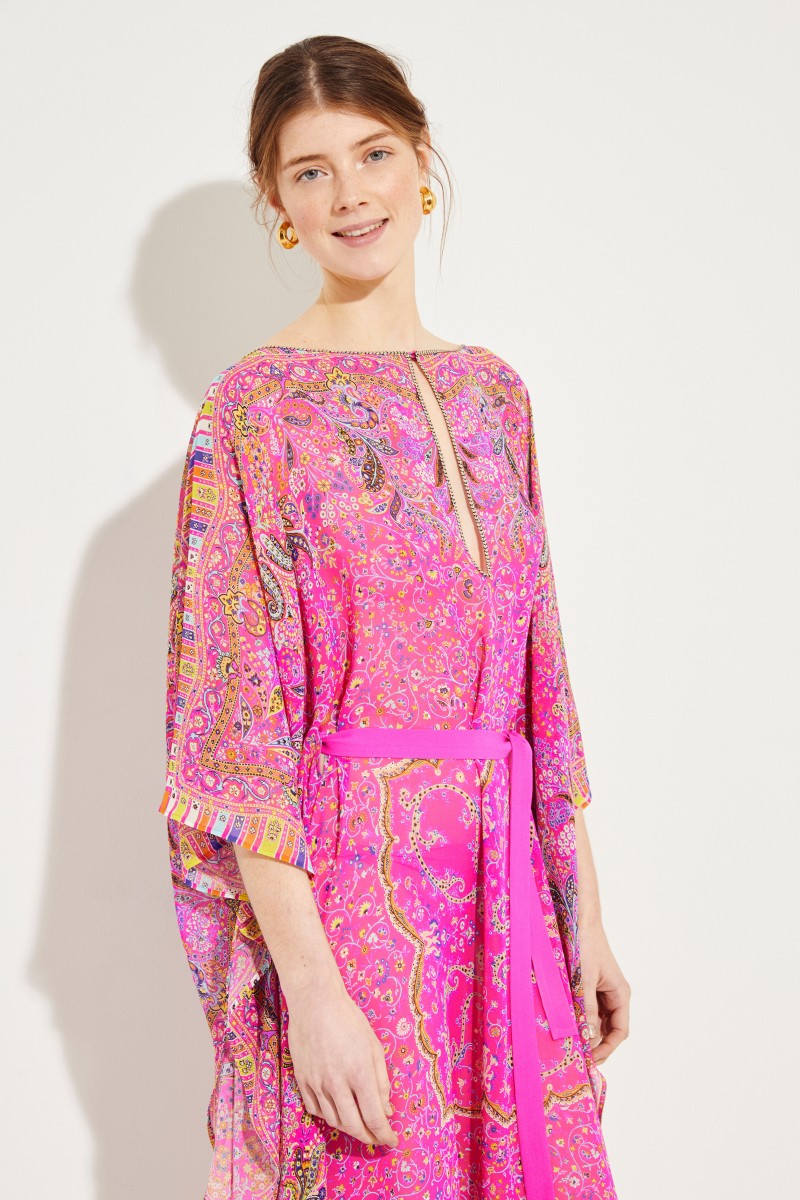 Seiden-Tunika mit Print Multi