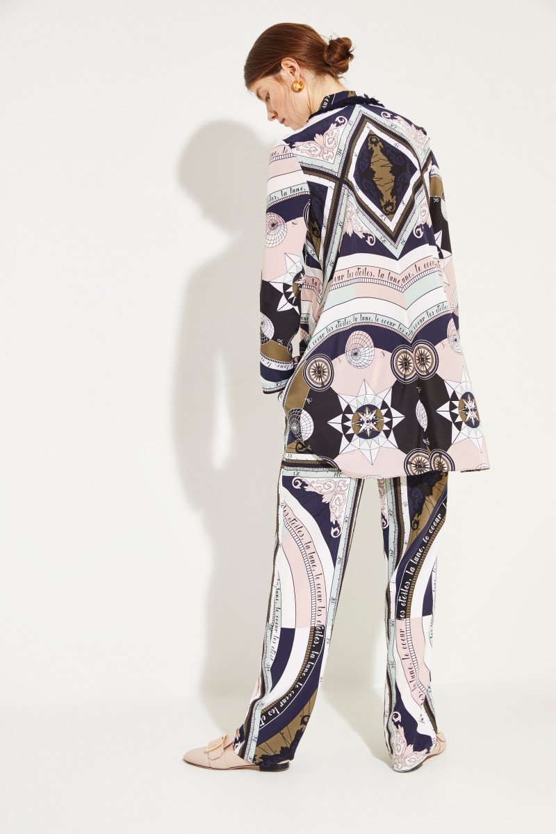 Seiden-Kleid 'Fringe Bow' mit Print Multi