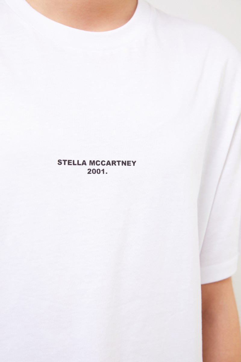 Stella McCartney T-Shirt mit Logo-Aufdruck Weiß