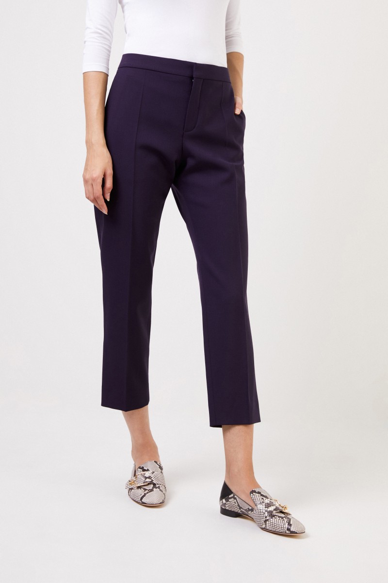 Chloé Klassische Woll-Hose Midnight