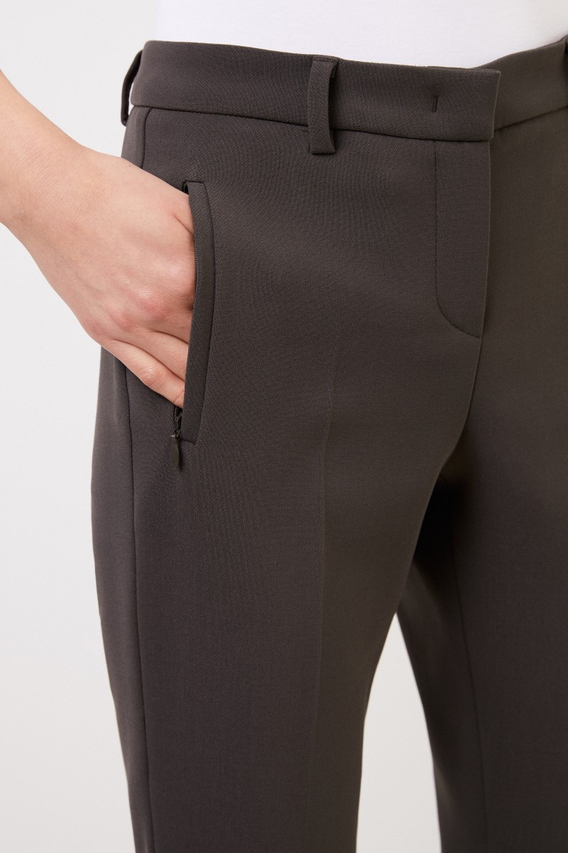 Seductive Hose 'Leni' mit Saumumschlag Khaki
