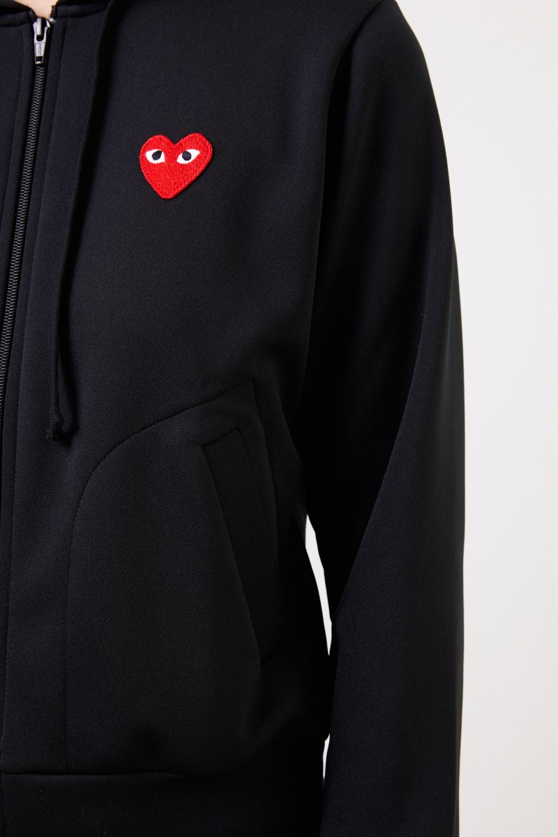 Comme des Garcons Play Sweatjacke mit Herz-Emblem Schwarz