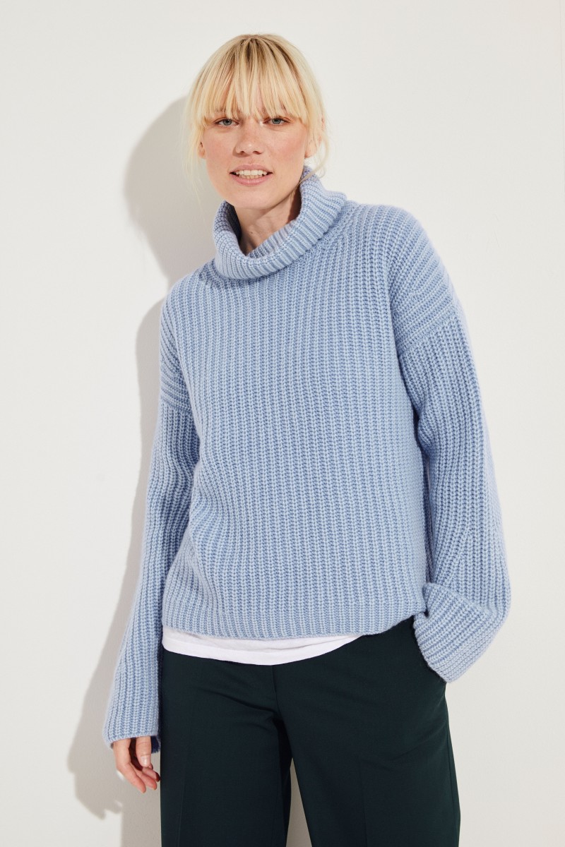 Cashmere-Rollkragenpullover 'Maryna' Hellblau