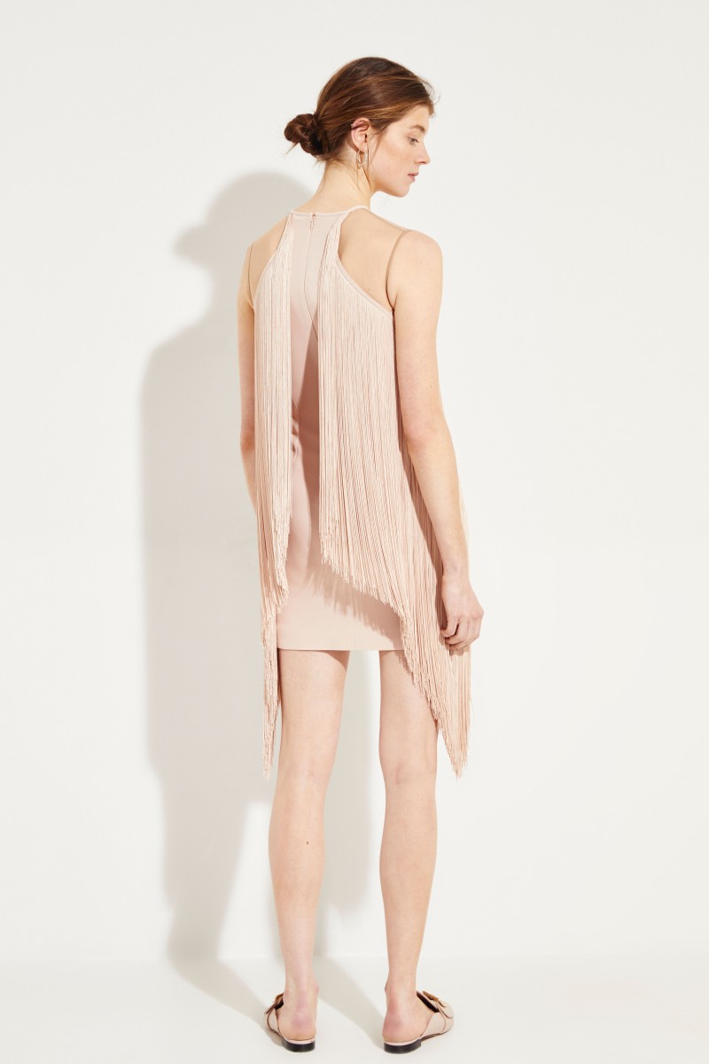 Cocktailkleid mit Fransen Rosé