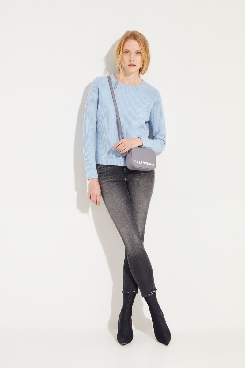 Rippstrick Cashmere-Pullover Blau