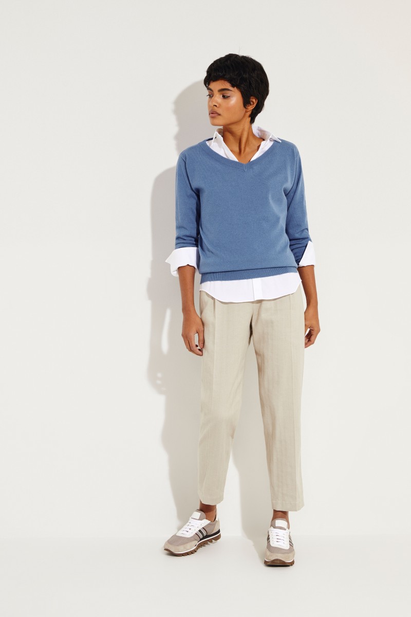 Cashmere-Pullover Blau