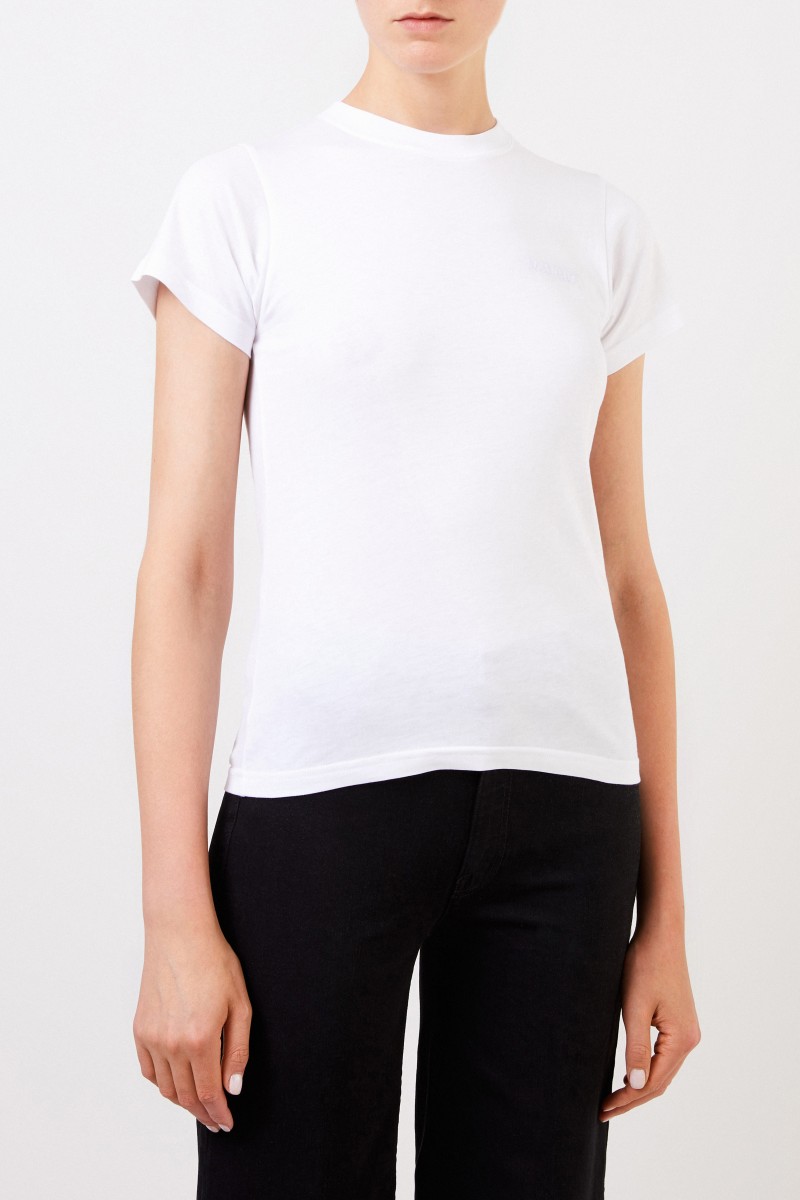 Balenciaga Shirt mit Logo-Stickerei Weiß