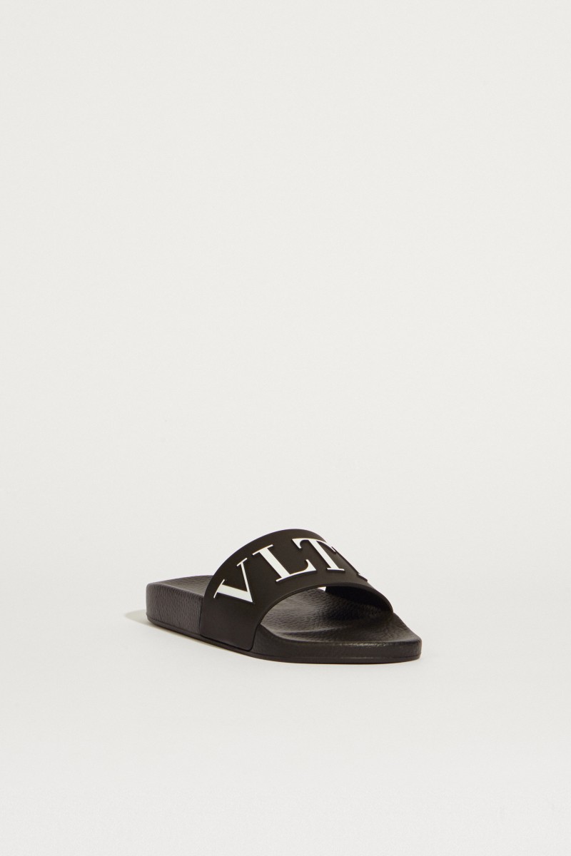 Sandale mit Logo Schwarz/Weiß