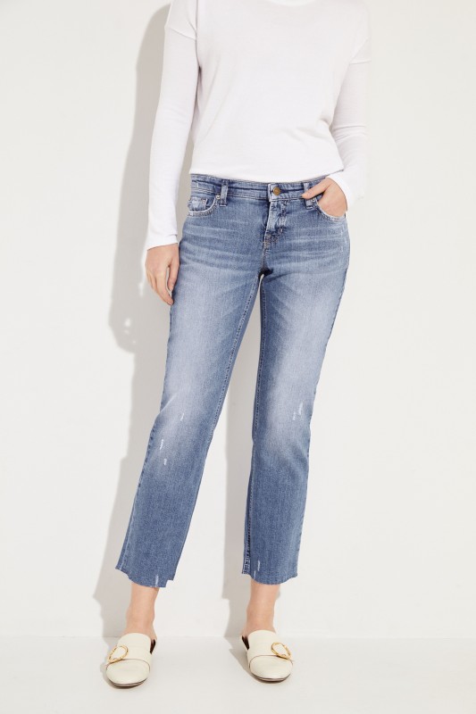 Jeans 'Loana' im Used-Look Blau
