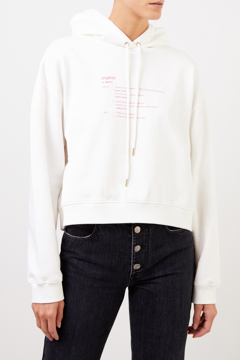 Stella McCartney Cropped Hoodie mit Aufdruck Weiß