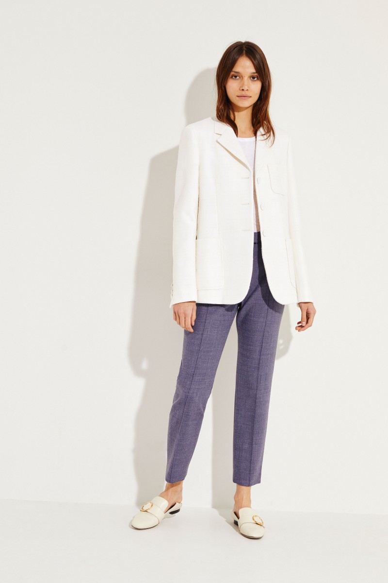 Woll-Blazer mit Glencheck Weiß