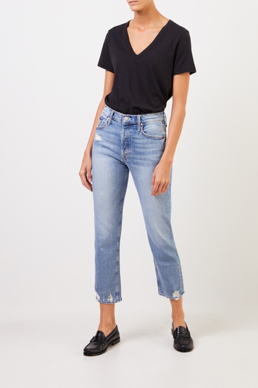 Rag&Bone T-Shirt 'The V' mit V-Neck Schwarz